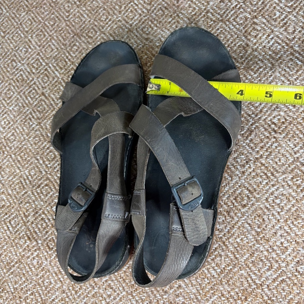Chaco Wayfarer Tornado Strappy Sandals Gray Leather Womens Sz 8 Casual Outdoor - Picture 8 of 8